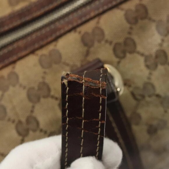 GUCCI GG Crystal Shoulder Bag Coated Canvas Brown Gold - Picture 8 of 16